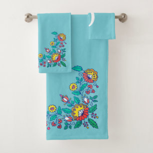 Conjunto De Toalhas Flores populares norueguesas bonitos