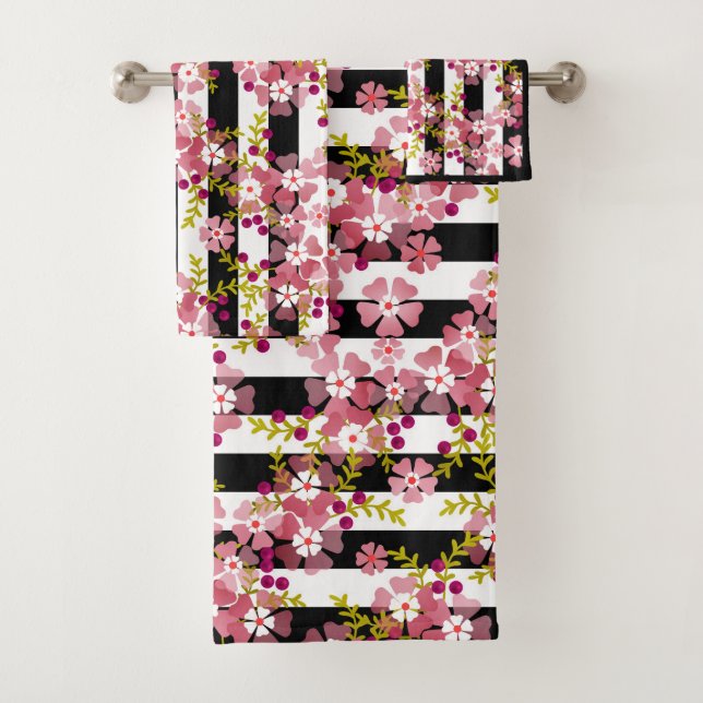 Conjunto De Toalhas Flores rosa (Insitu)
