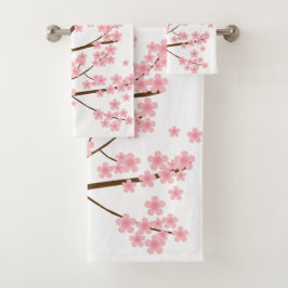 Conjunto De Toalhas Flores rosa-de-árvore Sakura, flores-de-árvore da 
