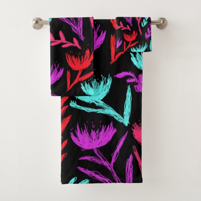 Conjunto De Toalhas Flores selvagens em Cores aquele POP! (Insitu)