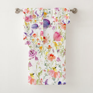Conjunto De Toalhas Flores selvagens | Watercolor