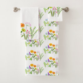 Conjunto De Toalhas Flores Silvestres de Primavera Verão