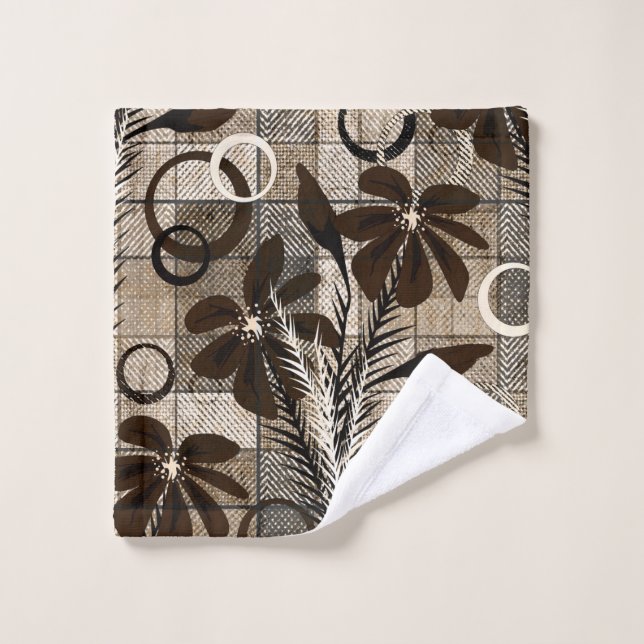 Conjunto De Toalhas Flores sobre fundo controlado num estilo rústico (Pano de lavar)