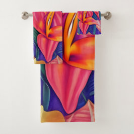 Conjunto De Toalhas Flores Tropicais Cinco