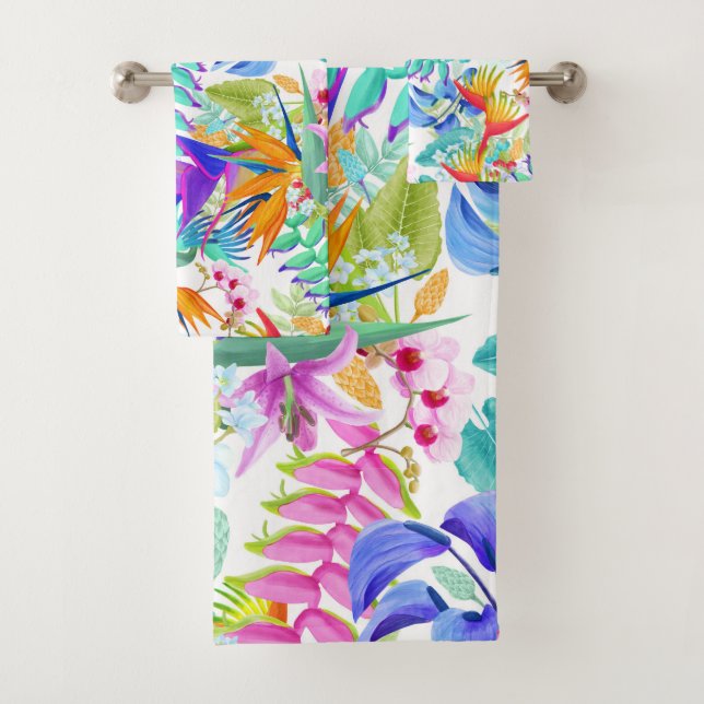 Conjunto De Toalhas Flores Tropicais Exóticas (Insitu)