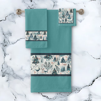 Conjunto De Toalhas Floresta da Serenidade do inverno