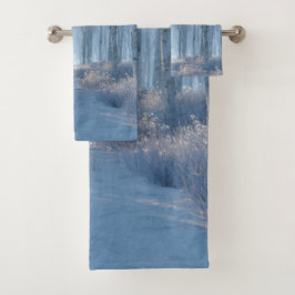 Conjunto De Toalhas Floresta de Neve Radiante de Bétula 