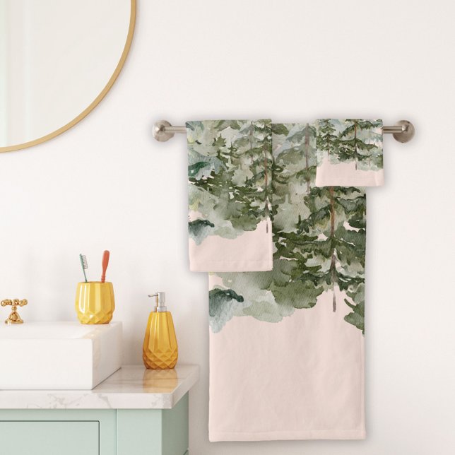 Conjunto De Toalhas Floresta de Pinheiros e Banho Russo de Montanha A (In situ bathroom)