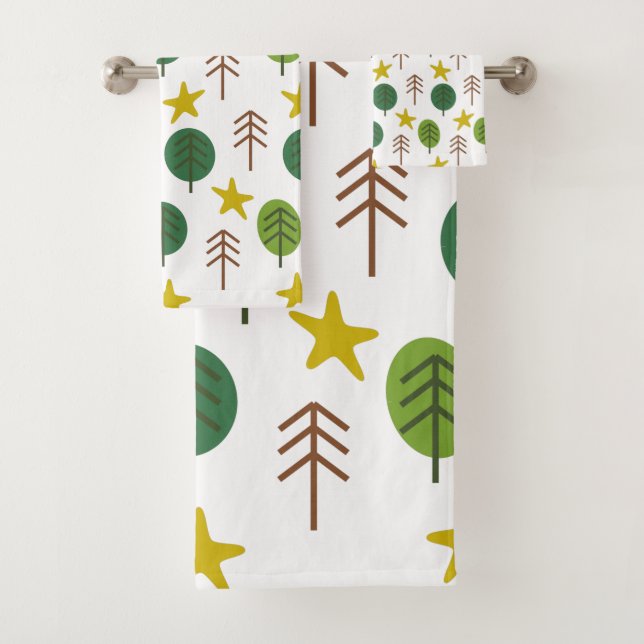 Conjunto De Toalhas Floresta Escandinava  (Insitu)