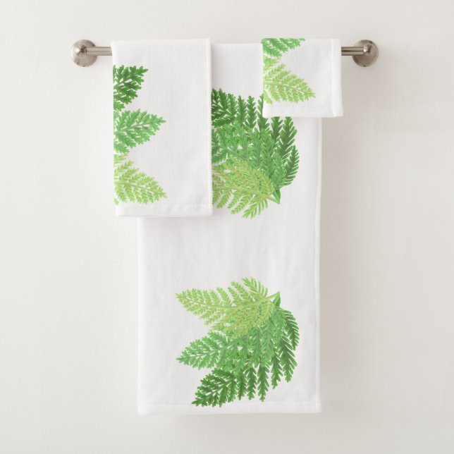 Conjunto De Toalhas Floresta verde de samambaias da floresta folhas de (Insitu)