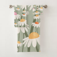 Flower Market Tokyo Retro Daisies Sage Green