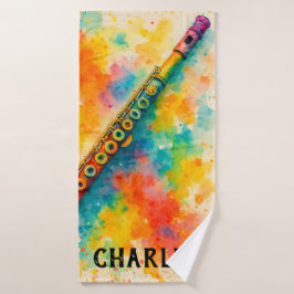 Conjunto De Toalhas Flute de Cores de Água Vibrantes Personalizado