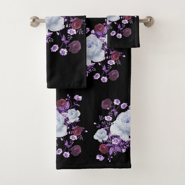 CONJUNTO DE TOALHAS FLUXAS DE LÍNGUA,ANTECEDENTES NEGROS (Insitu)