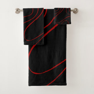 Conjunto De Toalhas Fluxo e Refluxo 2 em Vermelho e Preto