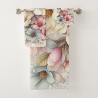 Conjunto De Toalhas Fofo chique floral e renda feminina