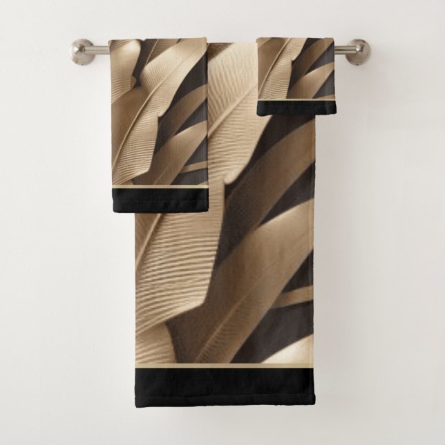 Conjunto De Toalhas Folha de Banana Metálica Esculpida\Conjunto de Toa (Insitu)