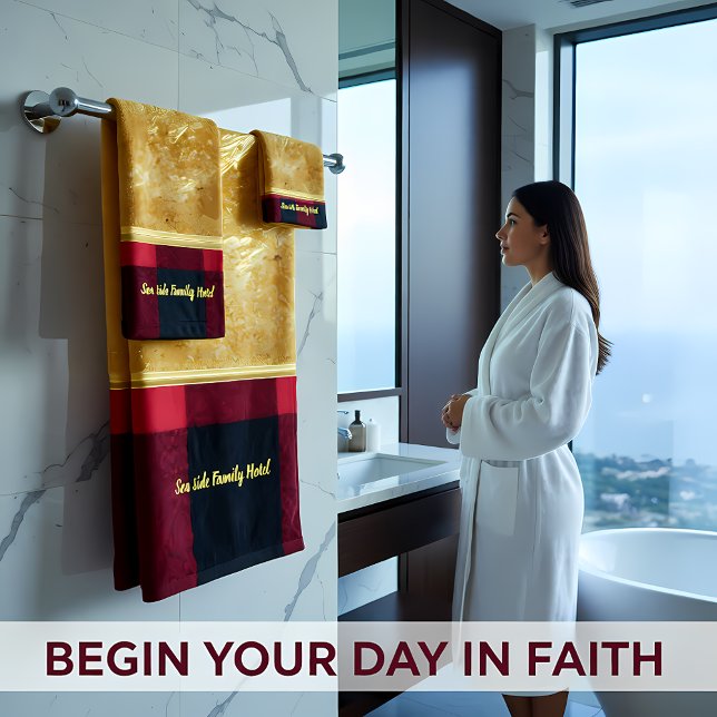 Conjunto De Toalhas Folha de ouro com Xadrez de Buffalo preto vermelho (Criador carregado)