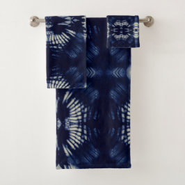 Conjunto De Toalhas Folha de Palma em Azul Delft