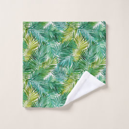 Conjunto De Toalhas Folha de Palmeira Verde Ilha Tropical Luxuriante A