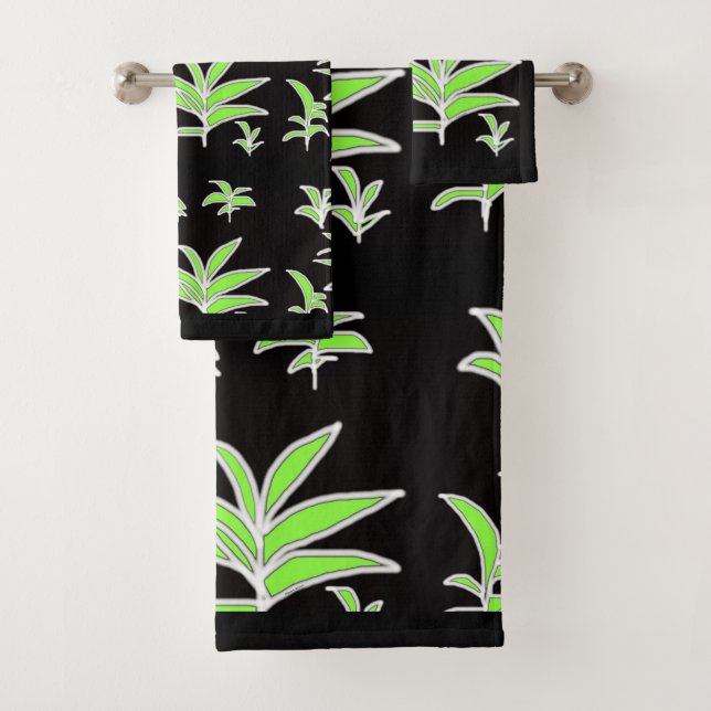 Conjunto De Toalhas Folha Verde (Insitu)