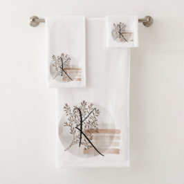 Conjunto De Toalhas Folhagem de Monograma Moderna