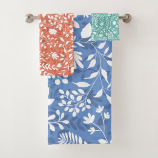 Conjunto De Toalhas Folhagem Encantada Padrão de Jardim Floral Bonito