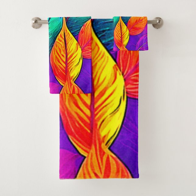 Conjunto De Toalhas Folhagem Vibrante: Cartoon Neon  (Insitu)