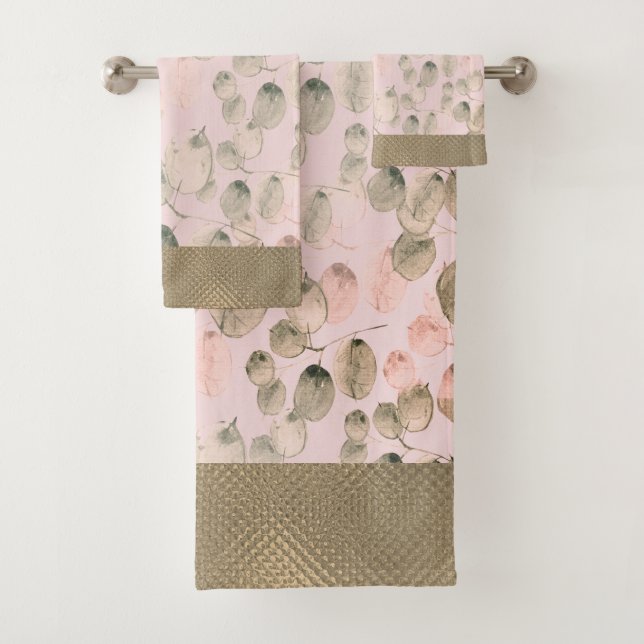 Conjunto De Toalhas Folhas Botânicas De Aquarela Elegante (Insitu)