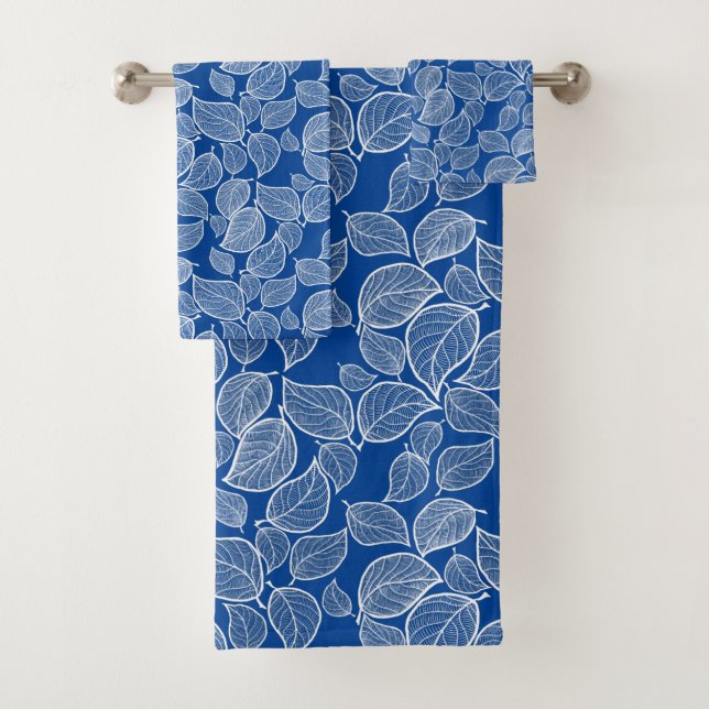 Conjunto De Toalhas Folhas brancas em BlueTowel (Insitu)
