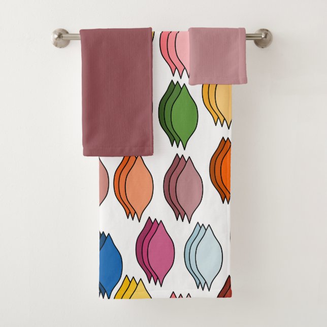 Conjunto De Toalhas Folhas Coloridas (Insitu)