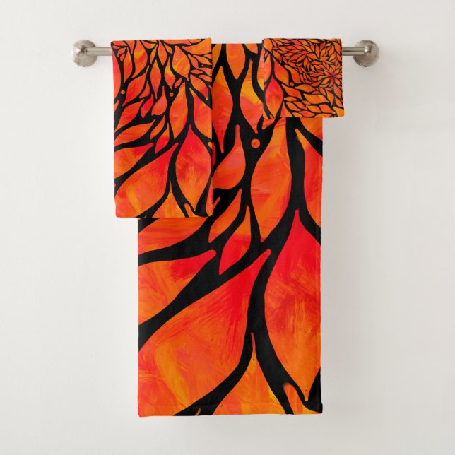 Conjunto De Toalhas Folhas de abstrato (Insitu)