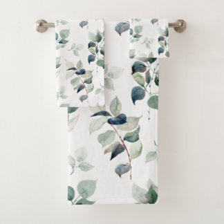 Conjunto De Toalhas Folhas de aquarela