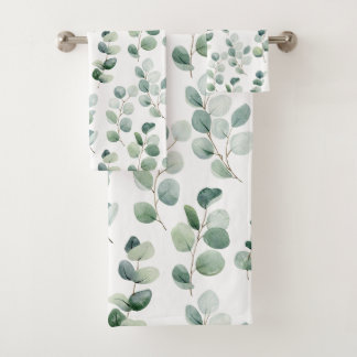 Conjunto De Toalhas Folhas de Aquarela