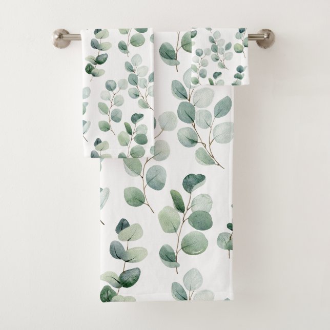Conjunto De Toalhas Folhas de Aquarela (Insitu)