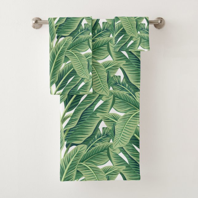 Conjunto De Toalhas Folhas de Banana Tropical Verde (Insitu)