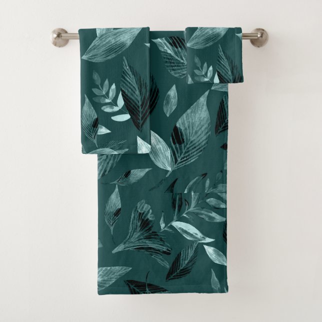 Conjunto De Toalhas Folhas de caída de cor aquosa 10 (Insitu)