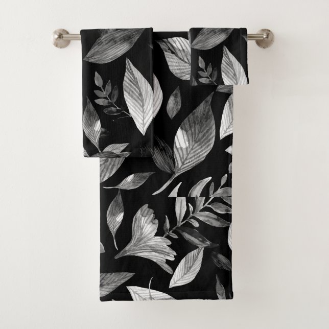 Conjunto De Toalhas Folhas de cor aquosa 9 (Insitu)