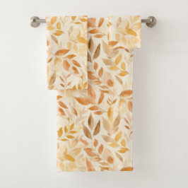 Conjunto De Toalhas Folhas de Dourado