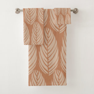 Conjunto De Toalhas Folhas de Eco em Arenito Terracota