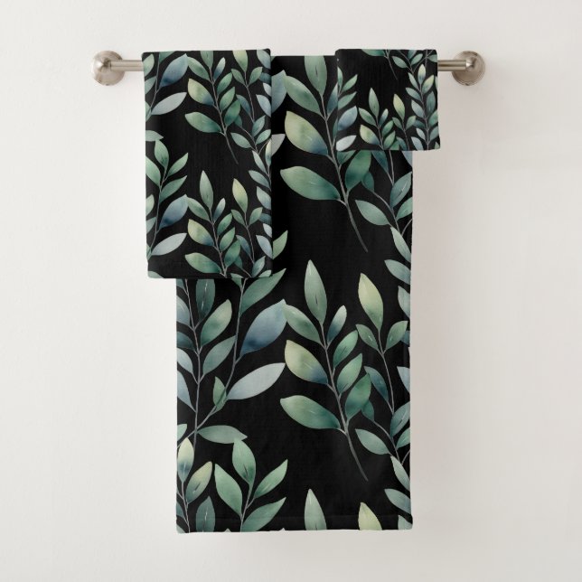 Conjunto De Toalhas Folhas de Eucalipto Verdejante  (Insitu)
