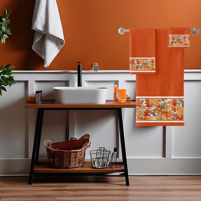 Conjunto De Toalhas Folhas de outono e banda de bolota (Criador carregado)