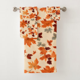 Conjunto De Toalhas Folhas de outono - Legitimidade de queda suave