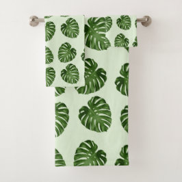 Conjunto De Toalhas Folhas de Palma, Folhas Verdes, Padrão Tropical