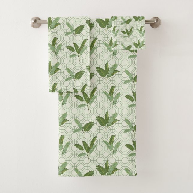 Conjunto De Toalhas Folhas de palmeira tropicais (Insitu)