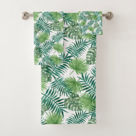 Conjunto De Toalhas Folhas de Palmeira Verdes Modernas