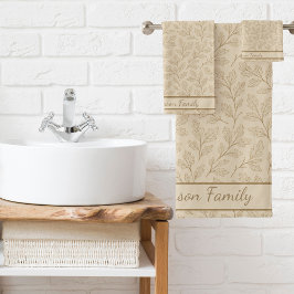 Conjunto De Toalhas Folhas de queda elegantes | Farmhouse Minimalista 