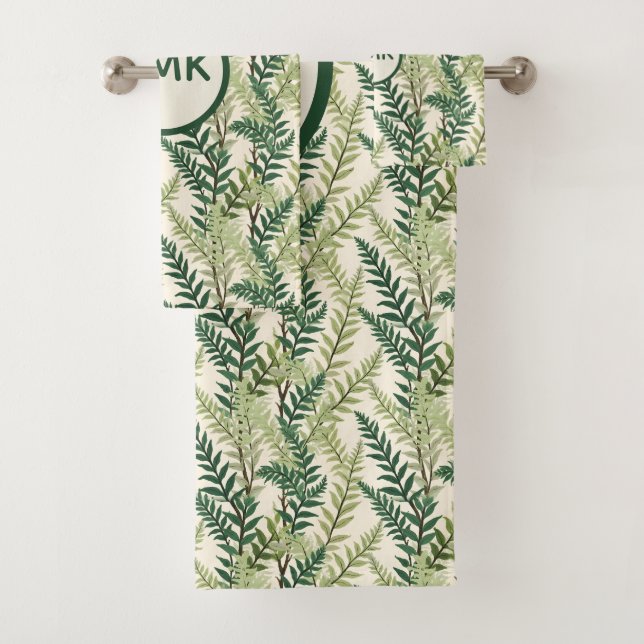 Conjunto De Toalhas Folhas de Samambaia (Insitu)