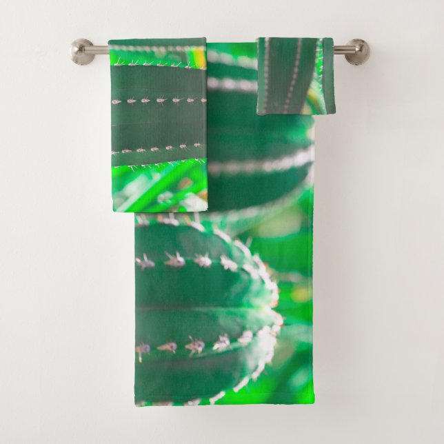 Conjunto De Toalhas Folhas do cacto verde Pastel (Insitu)