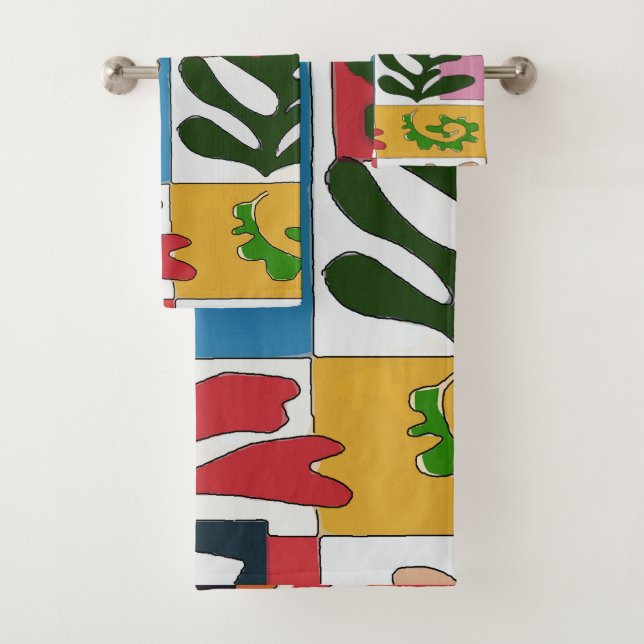 Conjunto De Toalhas Folhas no Abstrato, adicionar texto (Insitu)