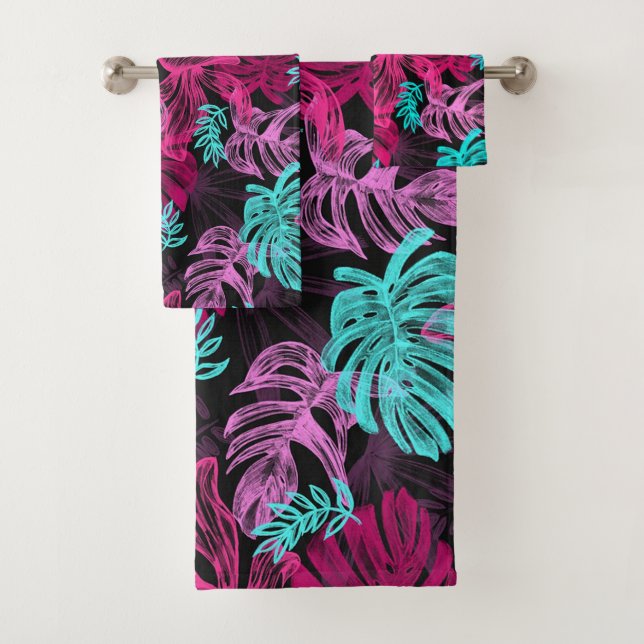Conjunto De Toalhas Folhas tropicais (Insitu)